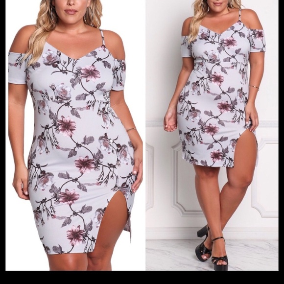 Janette Plus Usa Dresses & Skirts - Plus Size Floral Bodycon Dress